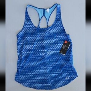 Under Armour Raceback Blue Tank High-Impact Training Energy Sz Medium